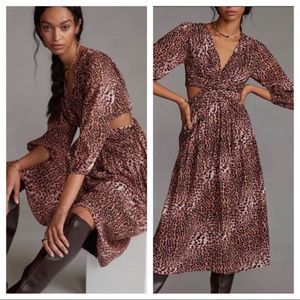Anthropologie Rinna Gill Leopard Maxi Dress